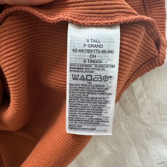 Gap Rib Polo Midi Dress Rust Orange Down Tall - Picture 4 of 4
